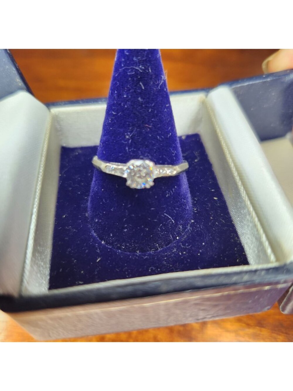 Vintage .54 CTW Platinum Art Deco Exquisite European Cut Diamond Ring With Accen